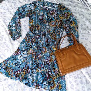 Long Sleeve Floral Print Dress by Emma & Michele- Size M